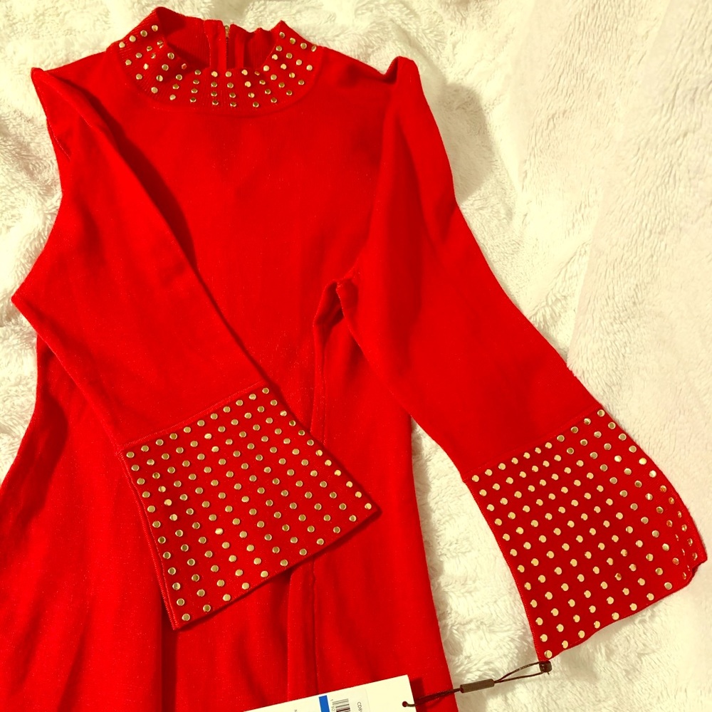 Calvin Klein Red Knee length sweater dress!